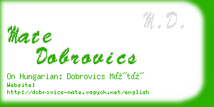 mate dobrovics business card